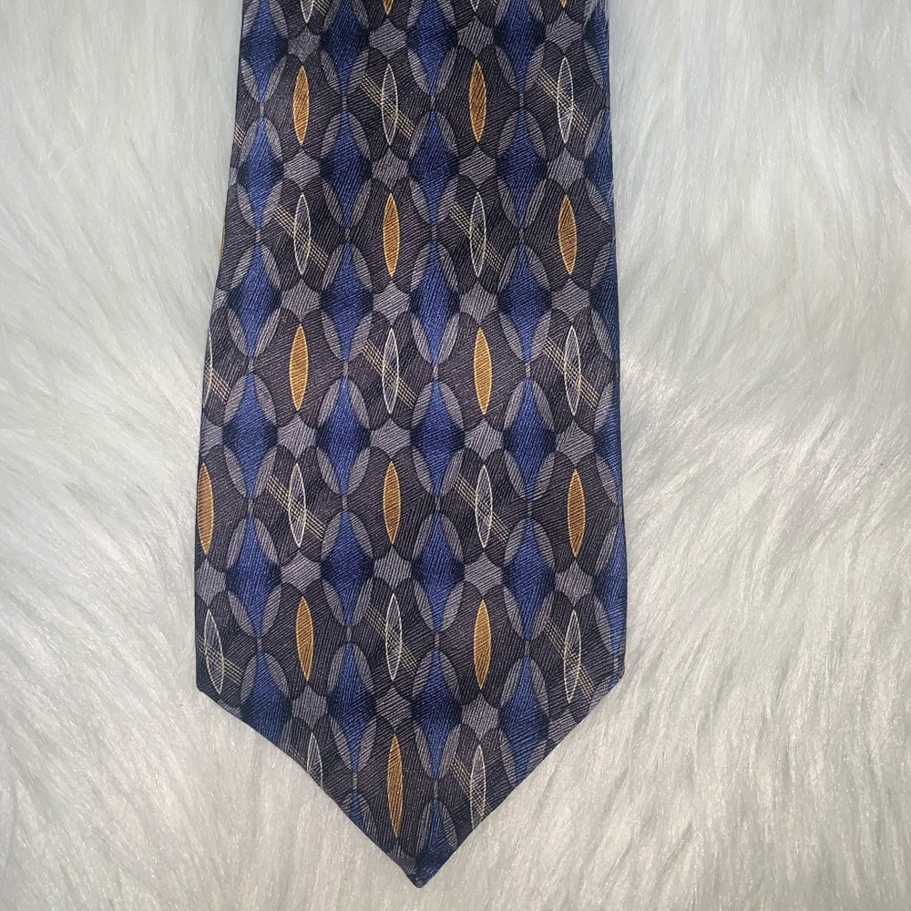 Today’s Man silk blue bronze tie D
